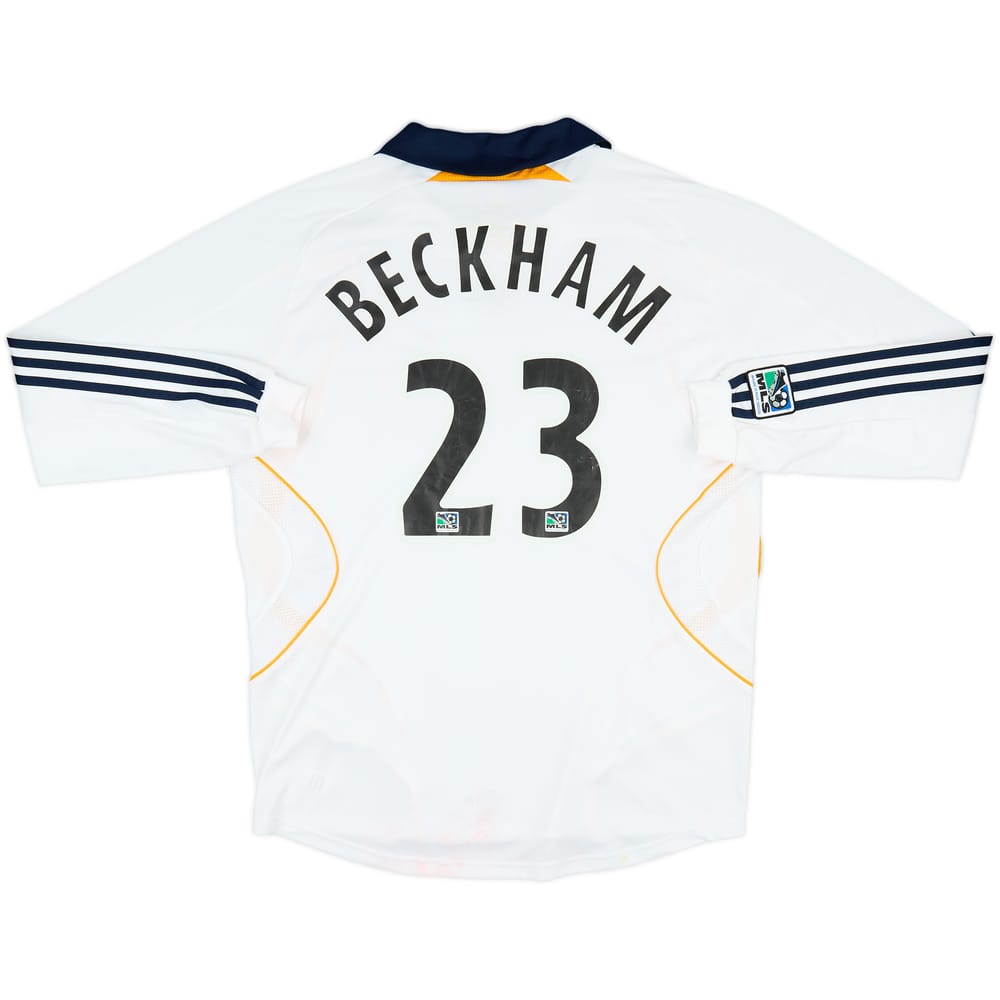 2007-08 LA Galaxy Home L/S Shirt Beckham #23 - 7/10 - (L)