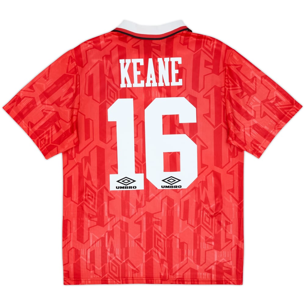 1992-94 Manchester United Home Shirt Keane #16 - 7/10 - (M)