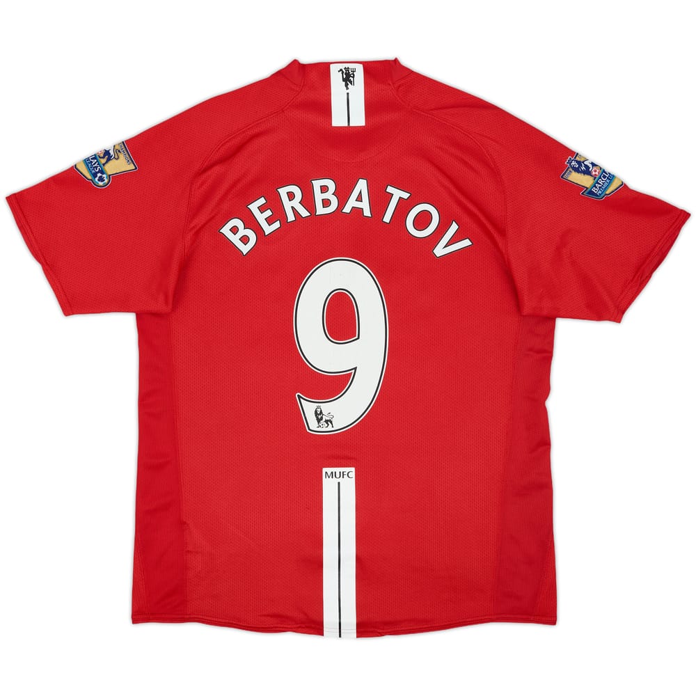 2007-09 Manchester United Home Shirt Berbatov #9 - 8/10 - (L)