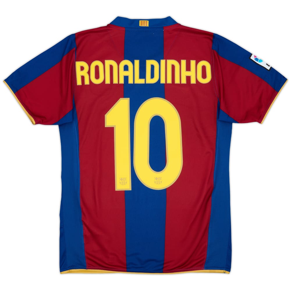 2007-08 Barcelona Home Shirt Ronaldinho #10 - 8/10 - (S)