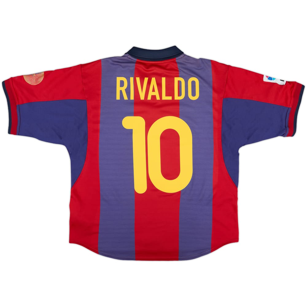 2000-01 Barcelona Home Shirt Rivaldo #10 - 7/10 - (L)