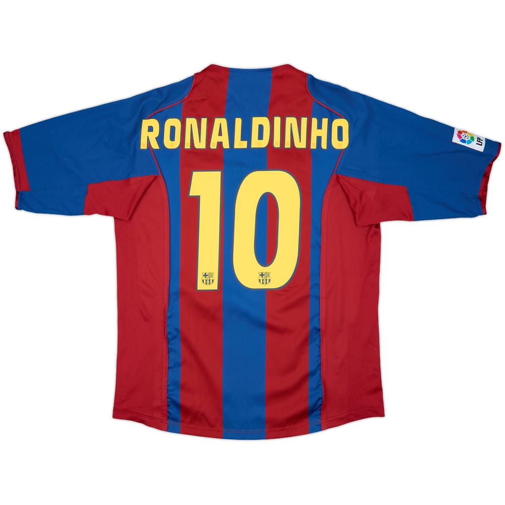 2004-05 Barcelona Home Shirt Ronaldinho #10 - 8/10 - (L)