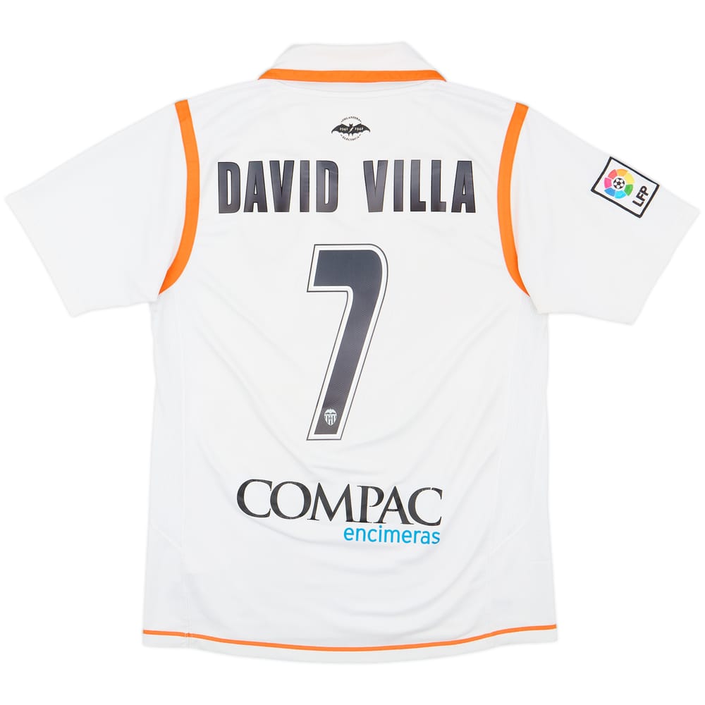 2007-08 Valencia Home Shirt David Villa #7 - 7/10 - (M)