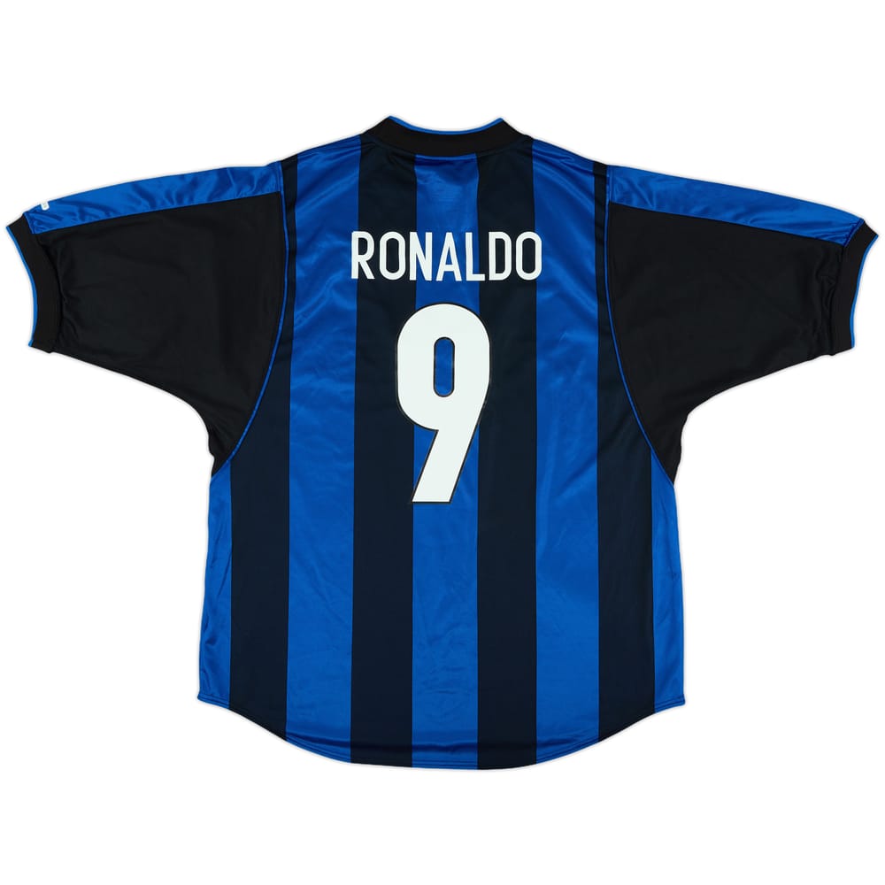 2000-01 Inter Milan Home Shirt Ronaldo #9 - 10/10 - (L)