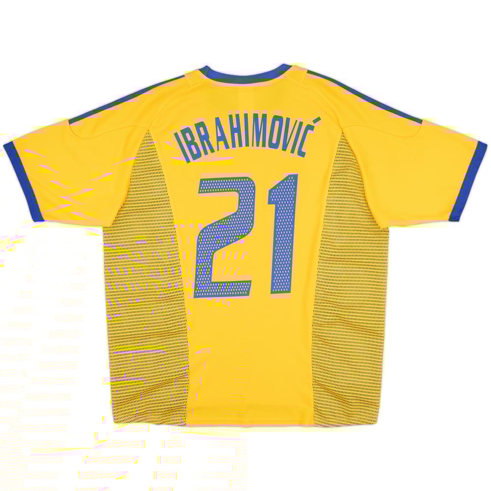 2002-03 Sweden Home Shirt Ibrahimovic #21 - 9/10 - (XL)