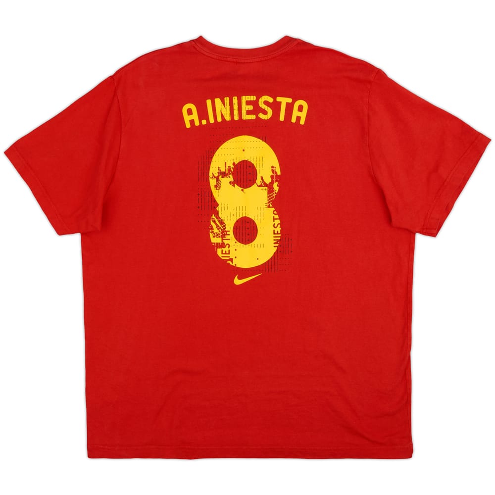 2010 Spain Nike Cotton Tee A. Iniesta #8 - 10/10 - (XXL)