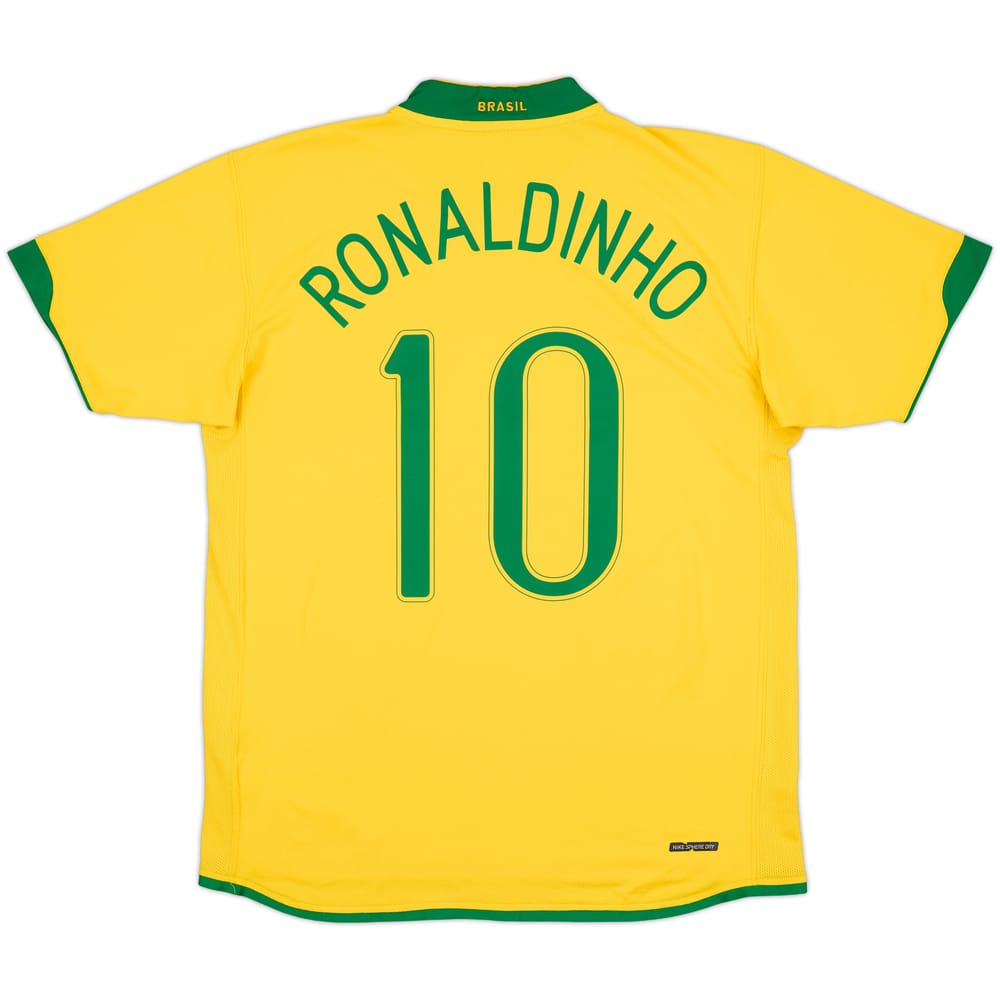 2006-08 Brazil Home Shirt Ronaldinho #10 - 6/10 - (L)