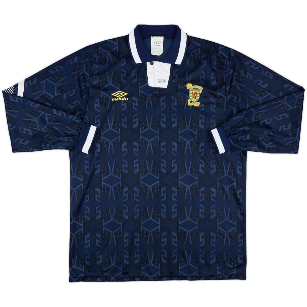 1992-93 Scotland Match Issue Home L/S Shirt #8