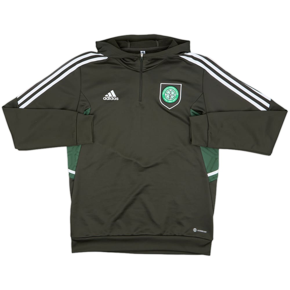 2022-23 Celtic adidas 1/4 Zip Hooded Drill Top - 7/10 - (L)