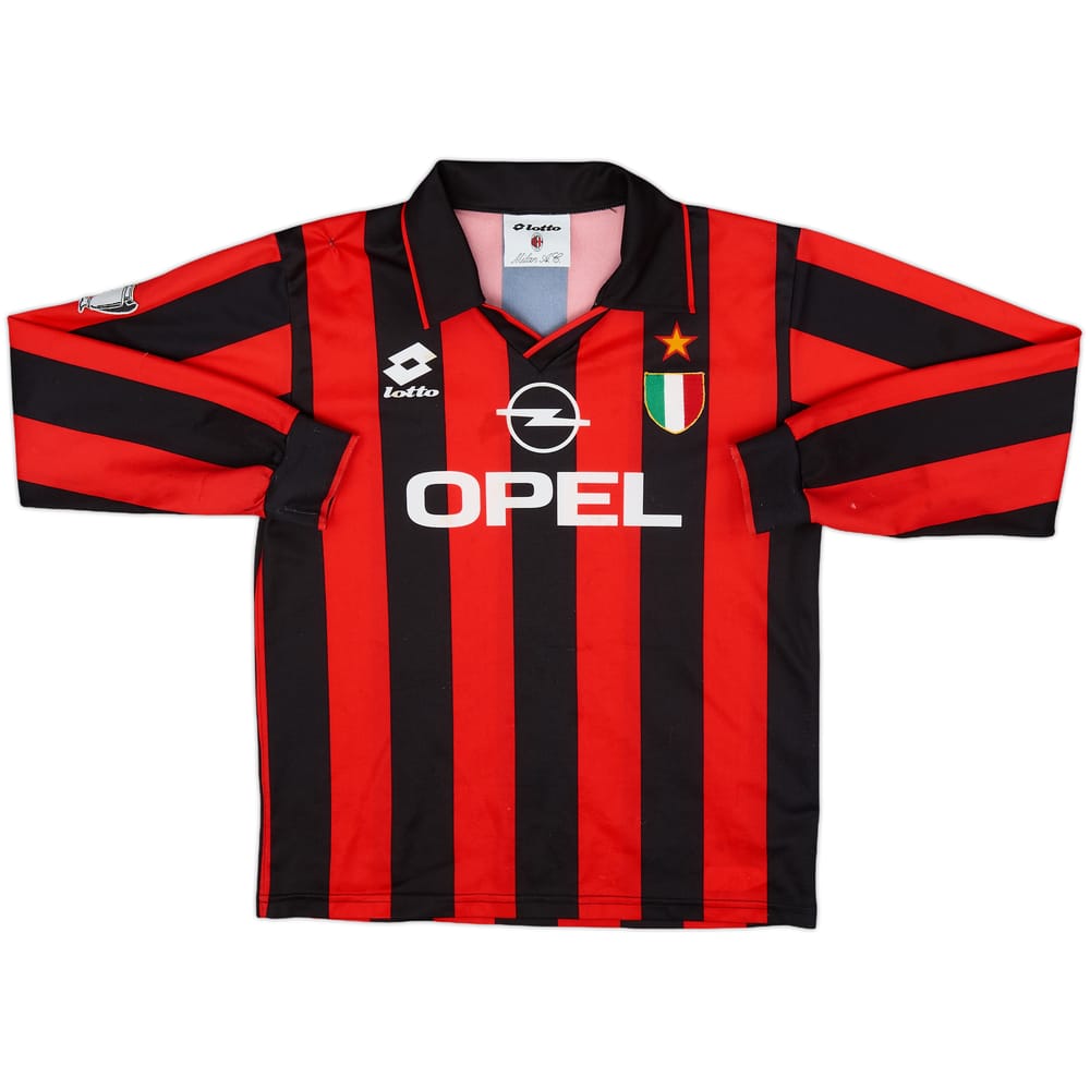 1994-95 AC Milan Home L/S Shirt - 5/10 - (XL.Boys)