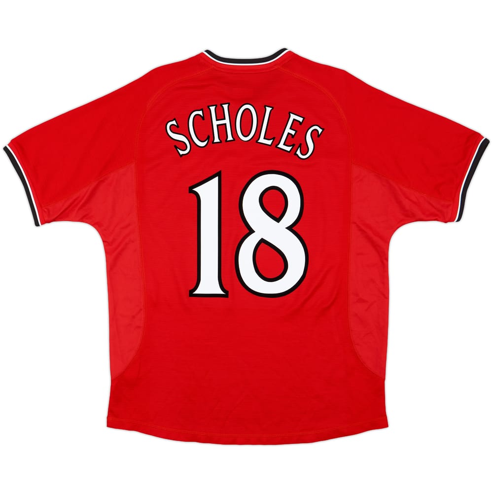 2000-02 Manchester United Home Shirt Scholes #18 - 10/10 - (L)