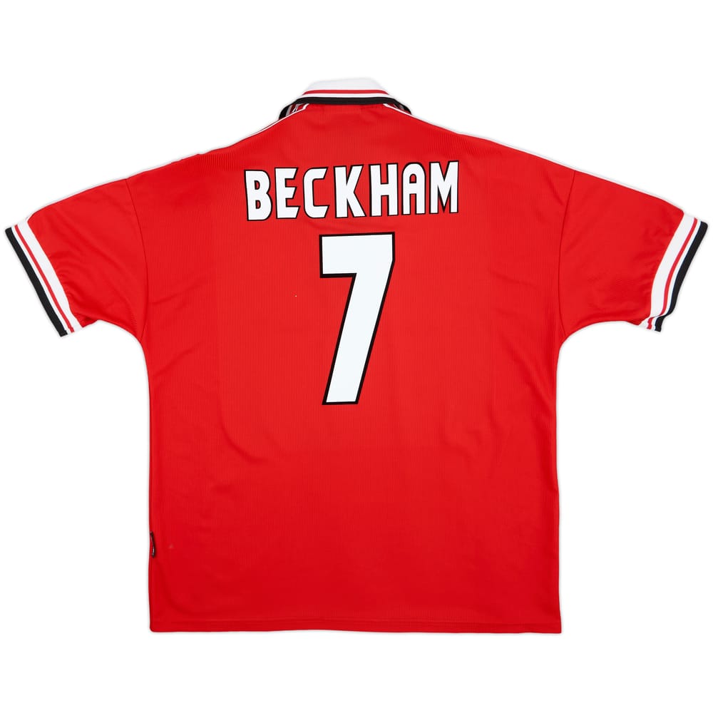 1998-00 Manchester United Home Shirt Beckham #7 - 9/10 - (XL)