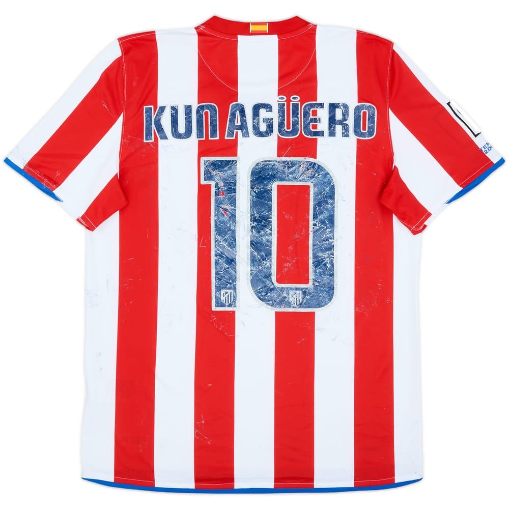 2008-09 Atletico Madrid Home Shirt Kun Aguero #10 - 4/10 - (L)