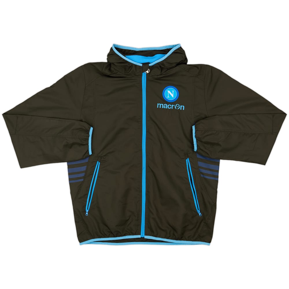2014-15 Napoli Macron Hooded Track Jacket - 8/10 - (XL)