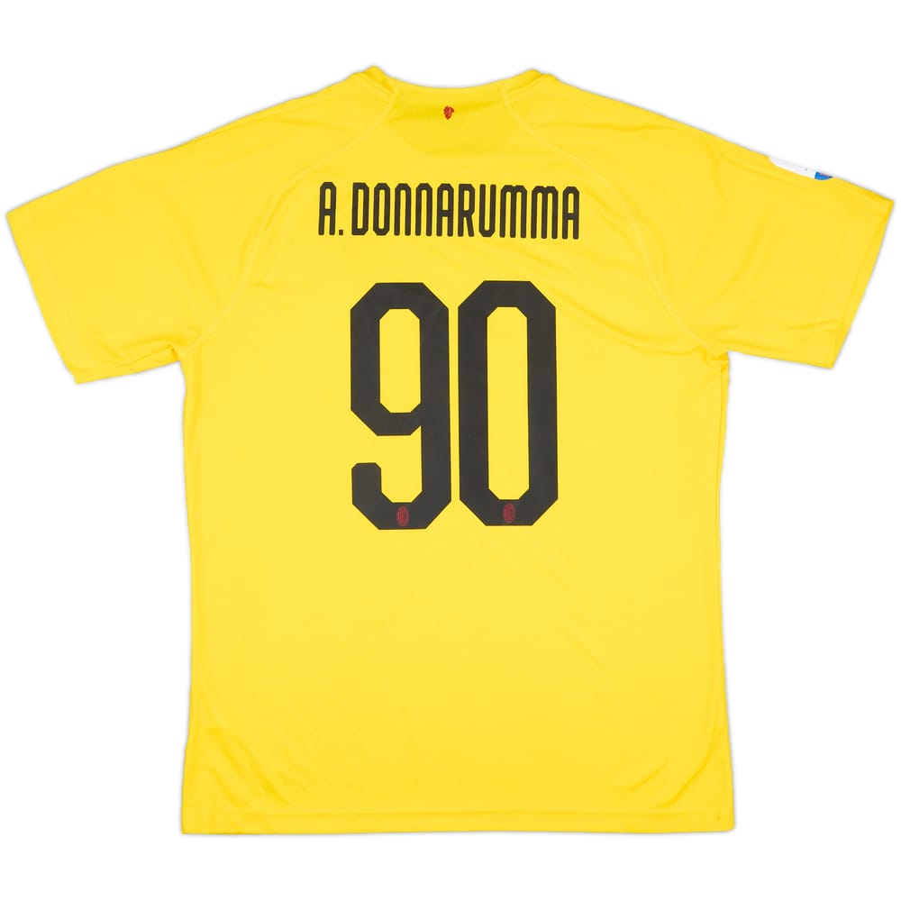 2018-19 AC Milan Match Issue Signed Coppa Italia GK Shirt A.Donnarumma #90