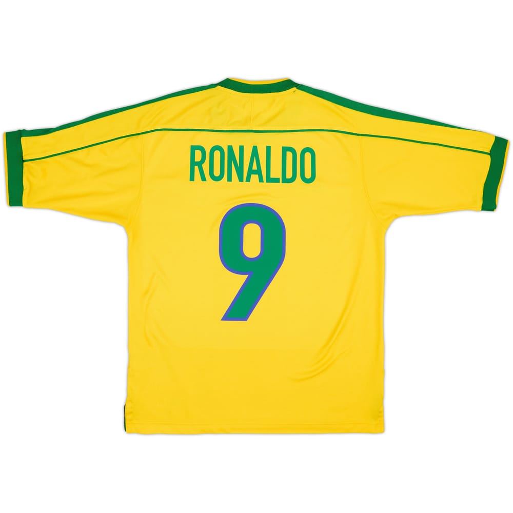 1998-00 Brazil Home Shirt Ronaldo #9 - 6/10 - (S)