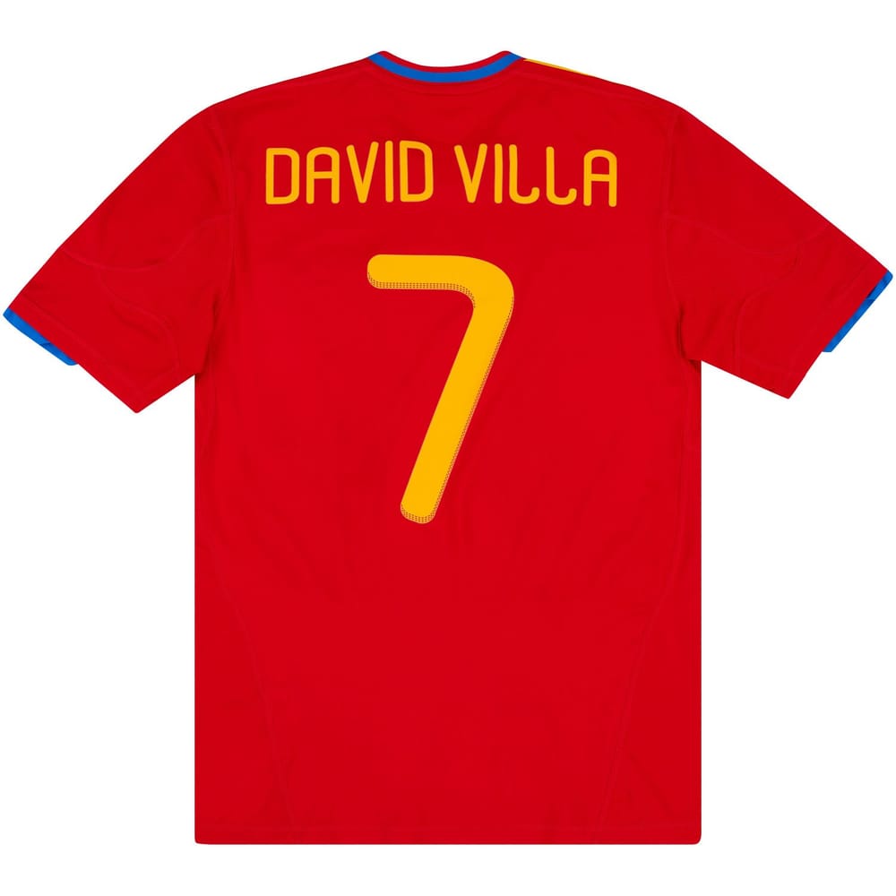 2009-10 Spain Home Shirt David Villa #7 - 8/10 - (S)