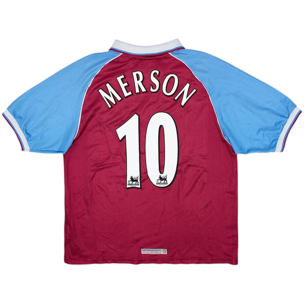 1998-99 Aston Villa Home Shirt Merson #10 - 5/10 - (L)