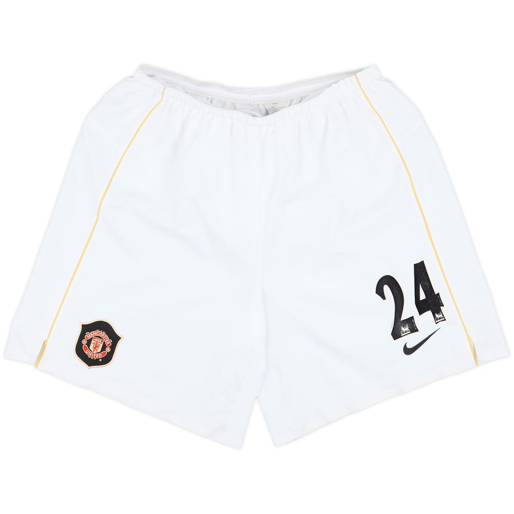 2006-07 Manchester United Player Issue Home Shorts #24 (Fletcher) - 8/10 - (L)