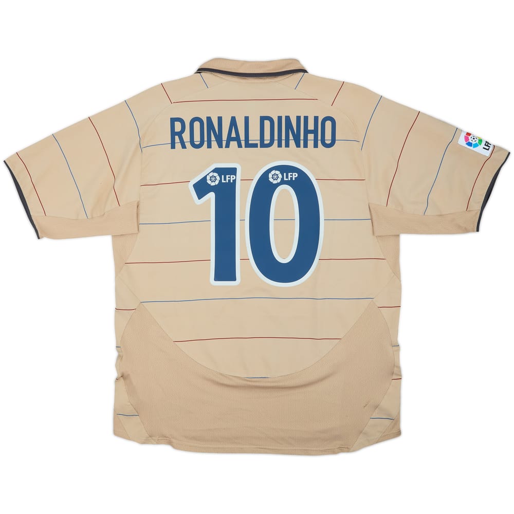 Camiseta de visitante del Barcelona 2003-05 Ronaldinho #10 - 6/10 - (L)