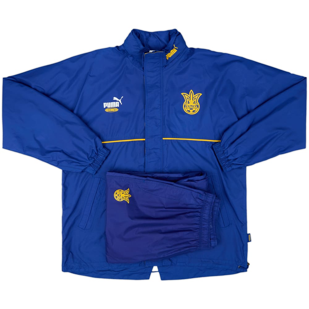 1998-00 Ukraine Puma Hooded Rain Jacket Tracksuit - 8/10 - (XL)