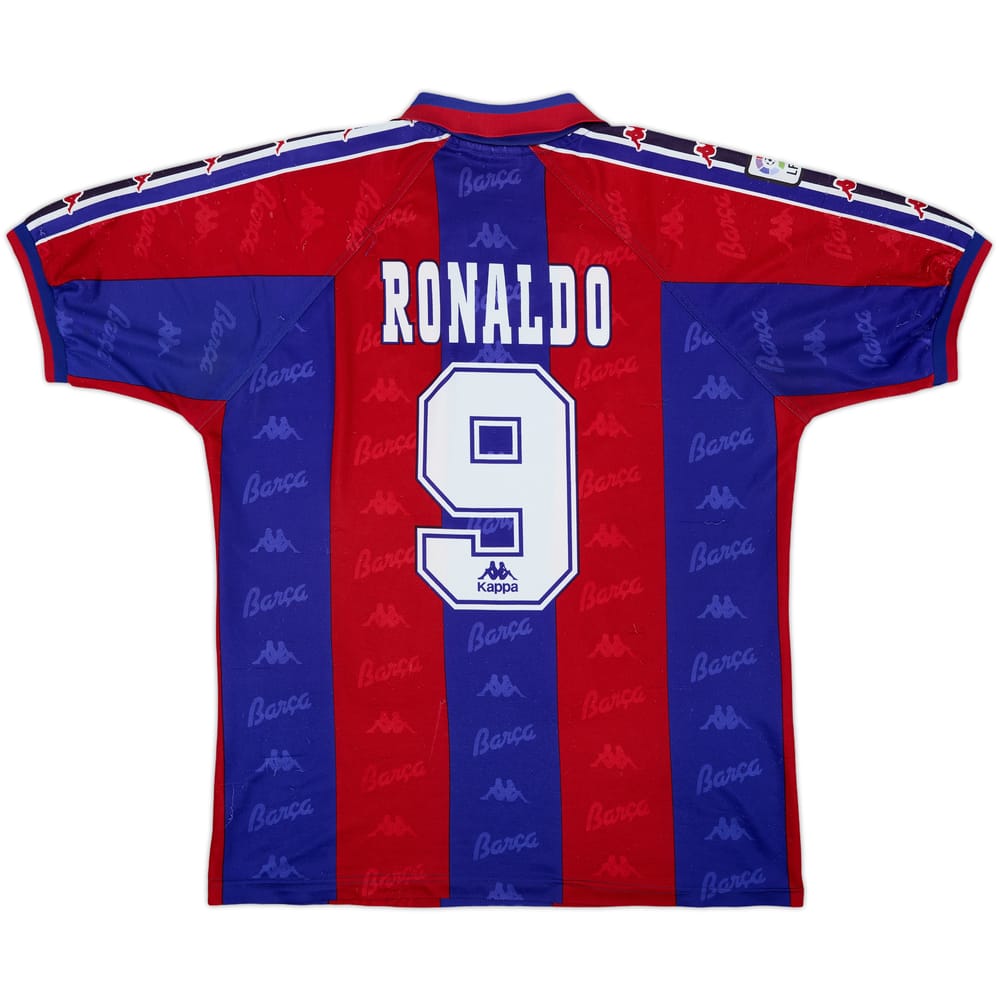 1995-97 Barcelona Home Shirt Ronaldo #9 - 6/10 - (M)