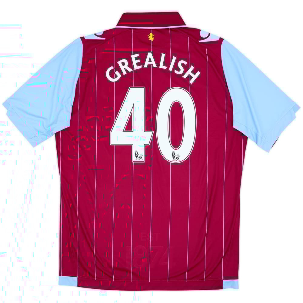 2014-15 Aston Villa Home Shirt Grealish #40 - 10/10 - (XL)