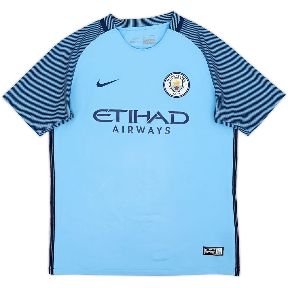 2016-17 Manchester City Home Shirt - 7/10 - (L.Boys)