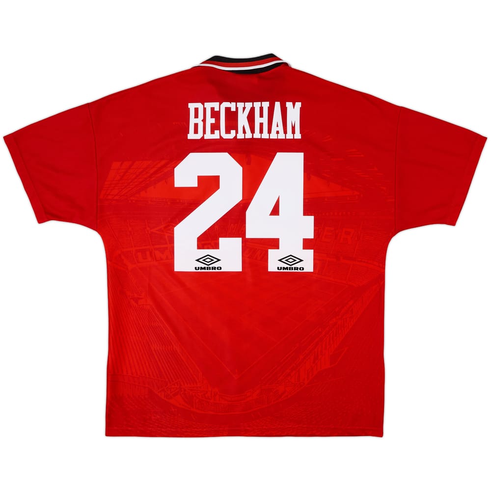 1994-96 Manchester United Home Shirt Beckham #24 - 8/10 - (XL)