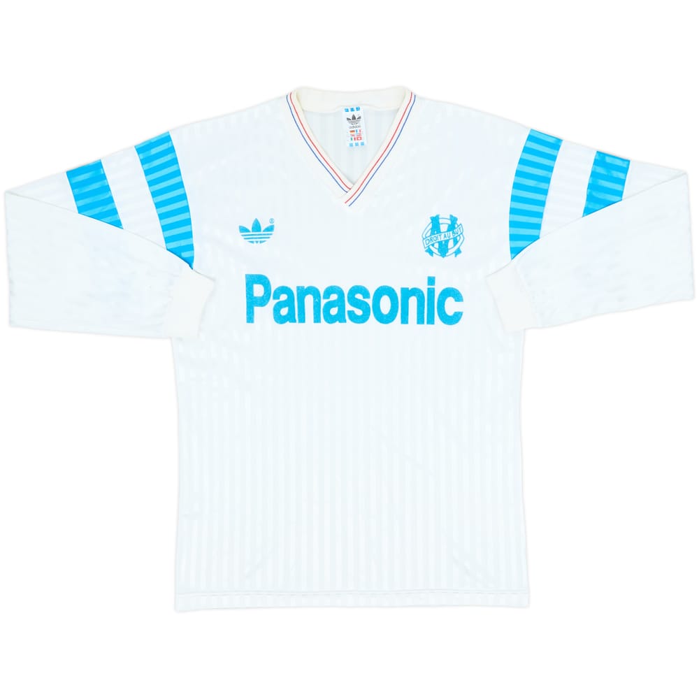 1990-91 Olympique Marseille Home L/S Shirt - 9/10 - (L)