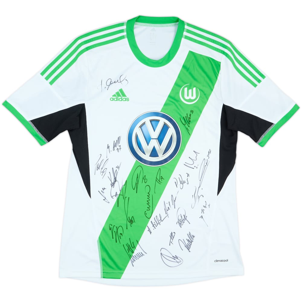 2013-14 Wolfsburg Squad Signed Home Shirt - 8/10 - (M)