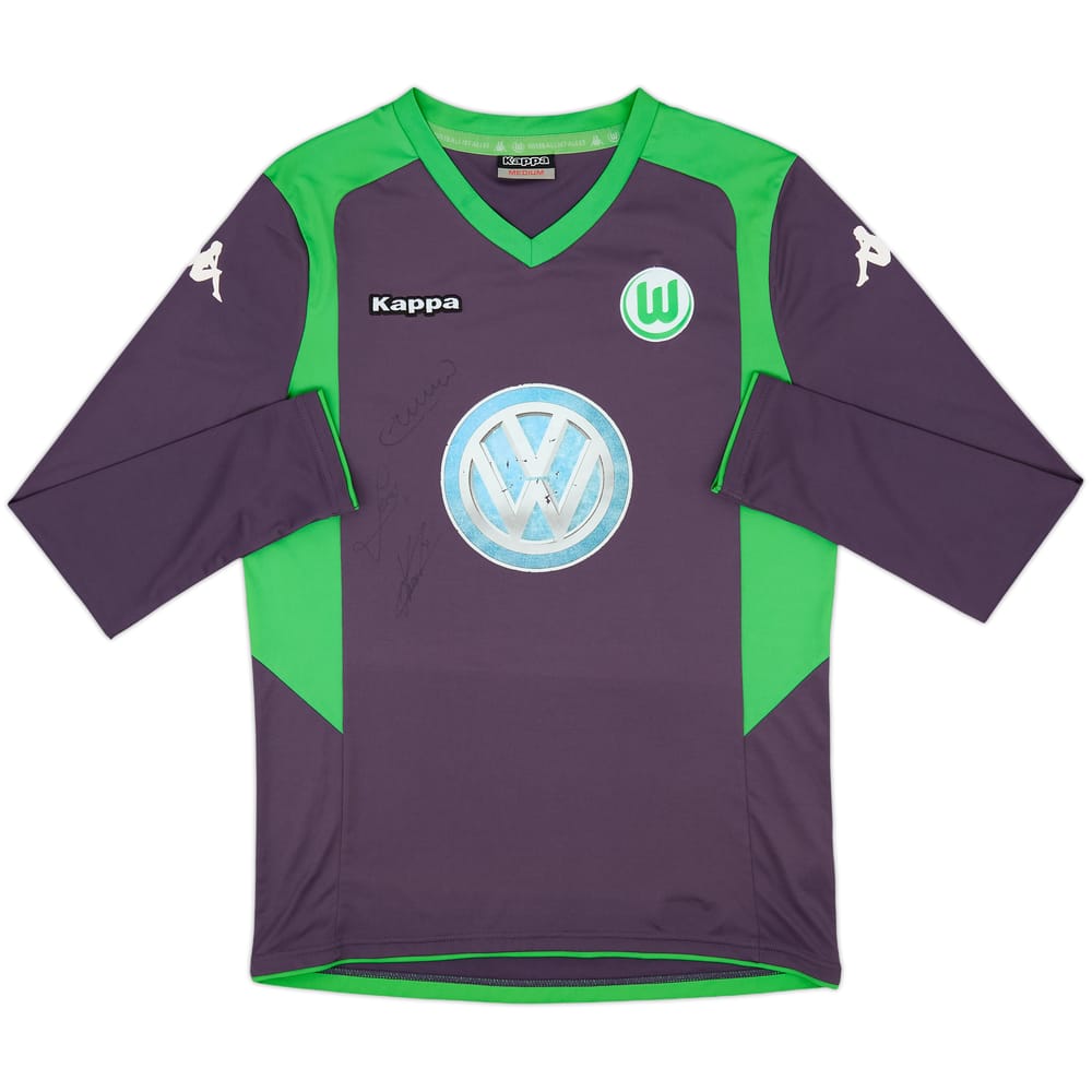 2014-15 Wolfsburg Signed GK Shirt - 4/10 - (M)