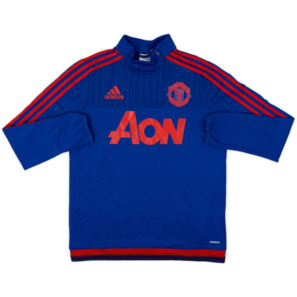 2015-16 Manchester United adidas 1/4 Zip Drill Top - 5/10 - (L.Boys)