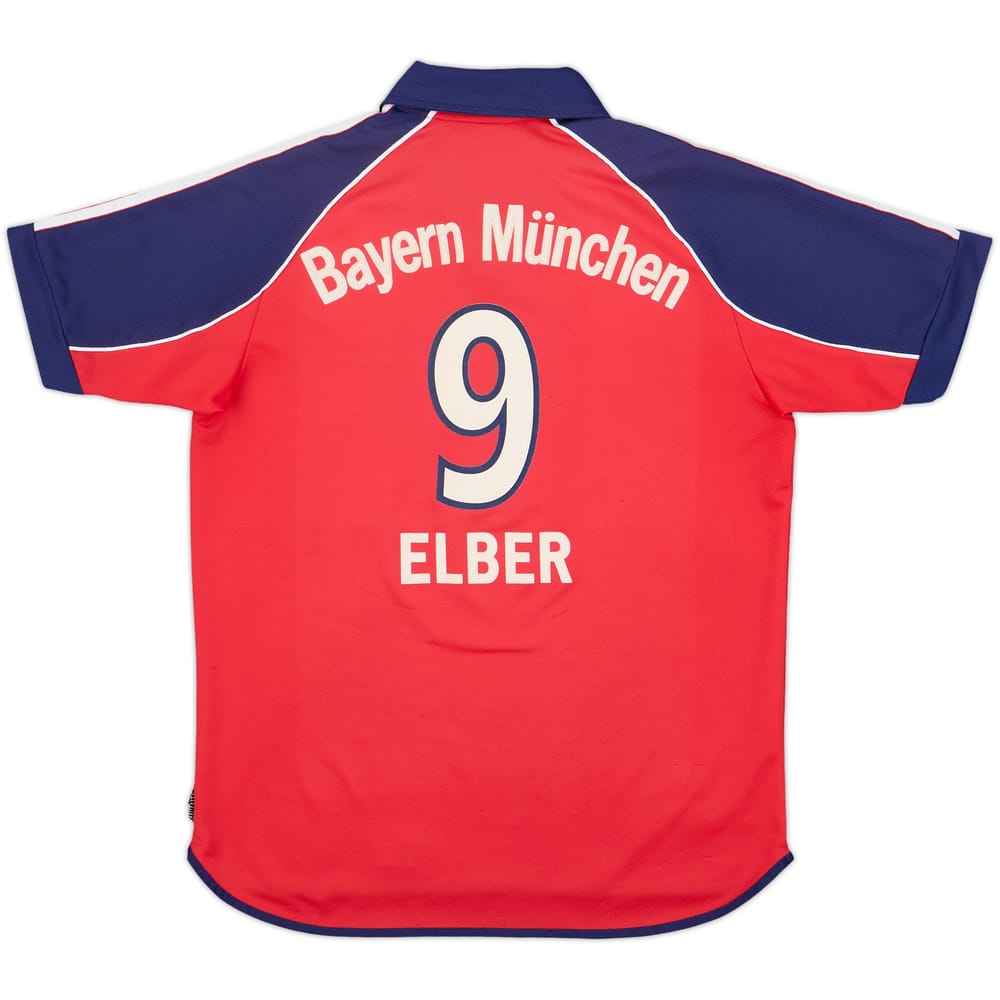 1999-01 Bayern Munich Home Shirt Elber #9 - 7/10 - (XL.Boys)