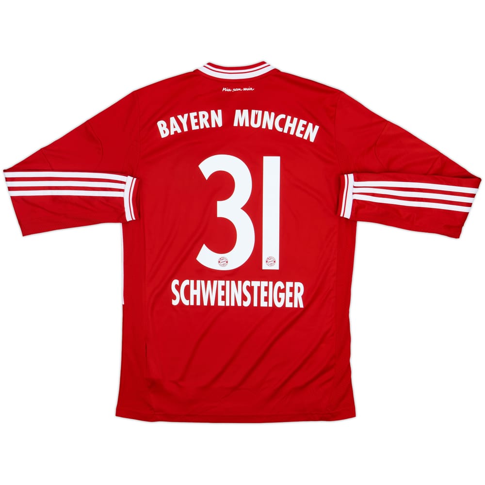 2013-14 Bayern Munich Home L/S Shirt Schweinsteiger #31 - 6/10 - (XL.Boys)
