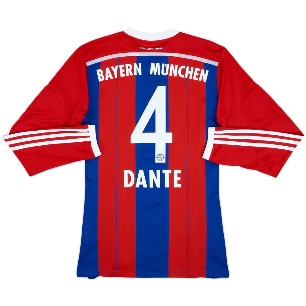 2014-15 Bayern Munich Home L/S Shirt Dante #4 - 8/10 - (S)