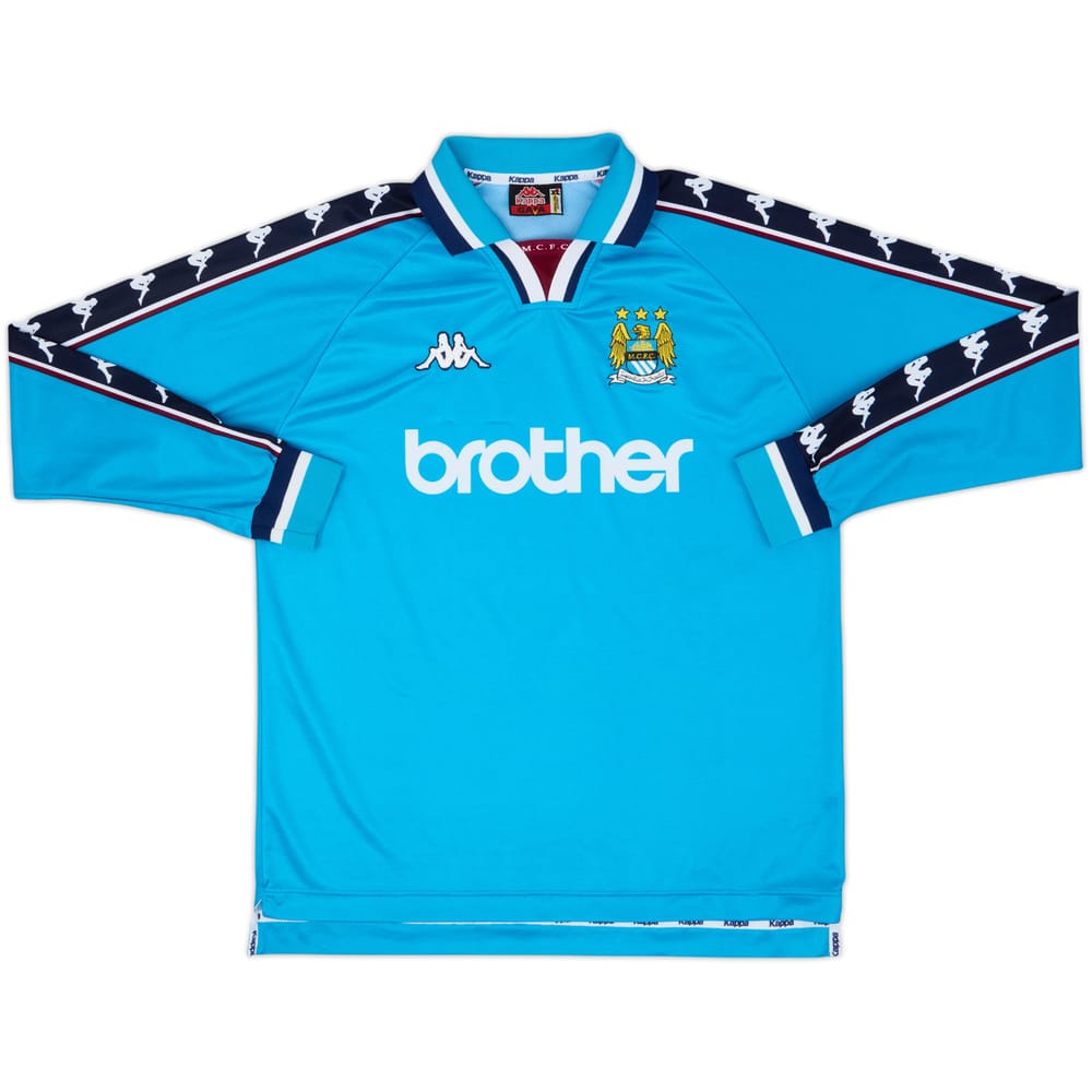 1997-99 Manchester City Home L/S Shirt - 9/10 - (XL)
