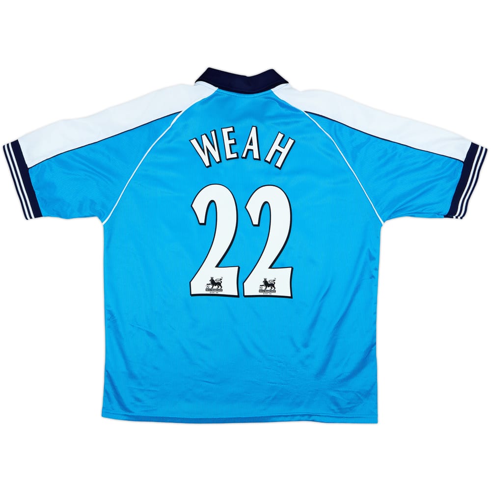 1999-01 Manchester City Home Shirt Weah #22 - 8/10 - (L)