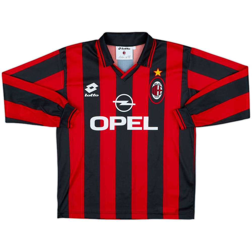 1994-95 AC Milan Home L/S Shirt - 10/10 - (L.Boys)
