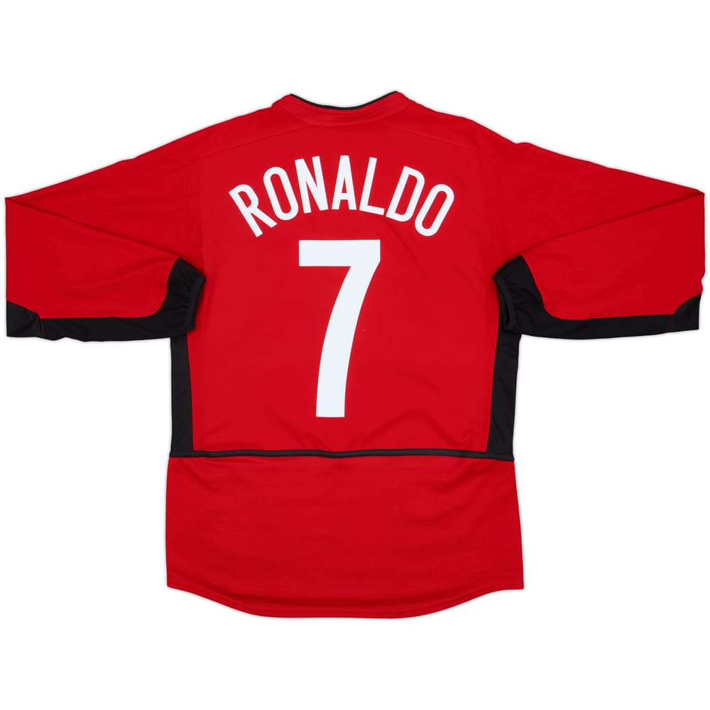 2002-04 Manchester United Local Manga Larga Camiseta Ronaldo #7 - 8/10 - (M)