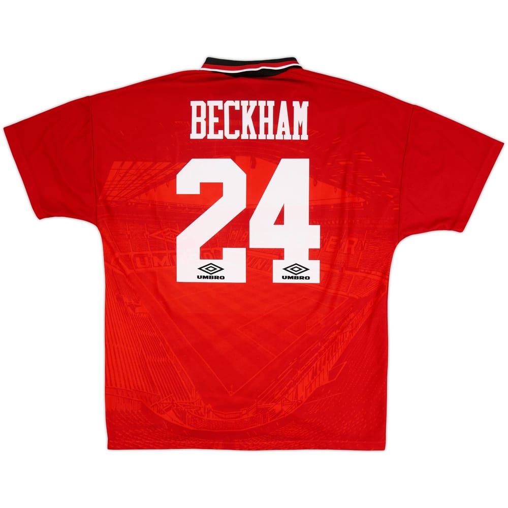 1994-96 Manchester United Home Shirt Beckham #24 - 5/10 - (XL)
