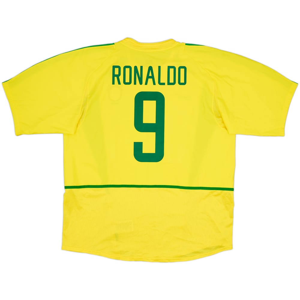 2002-04 Brazil Home Shirt Ronaldo #9 - 9/10 - (XL)