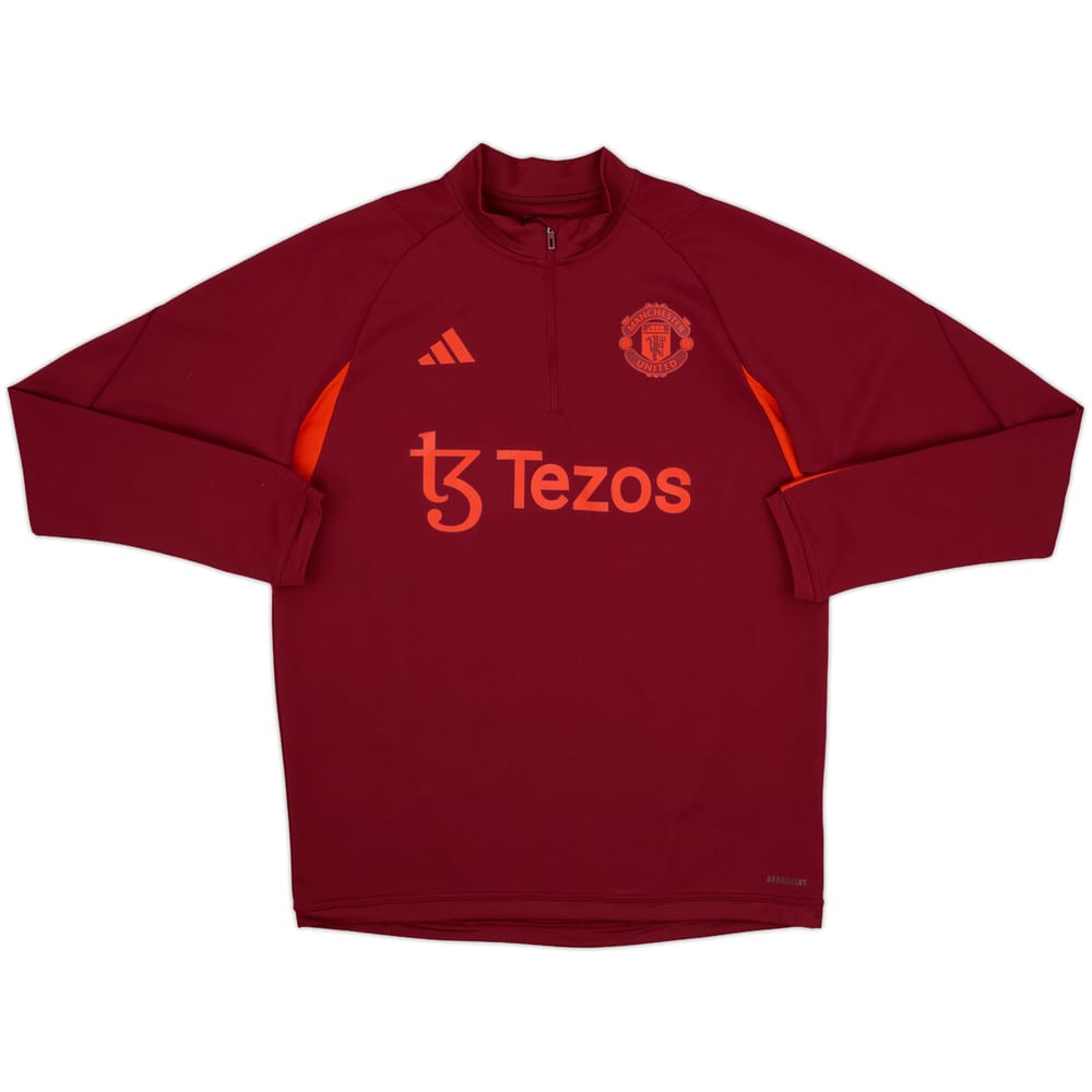 2023-24 Manchester United adidas 1/4 Zip Drill Top - 10/10 - (L)