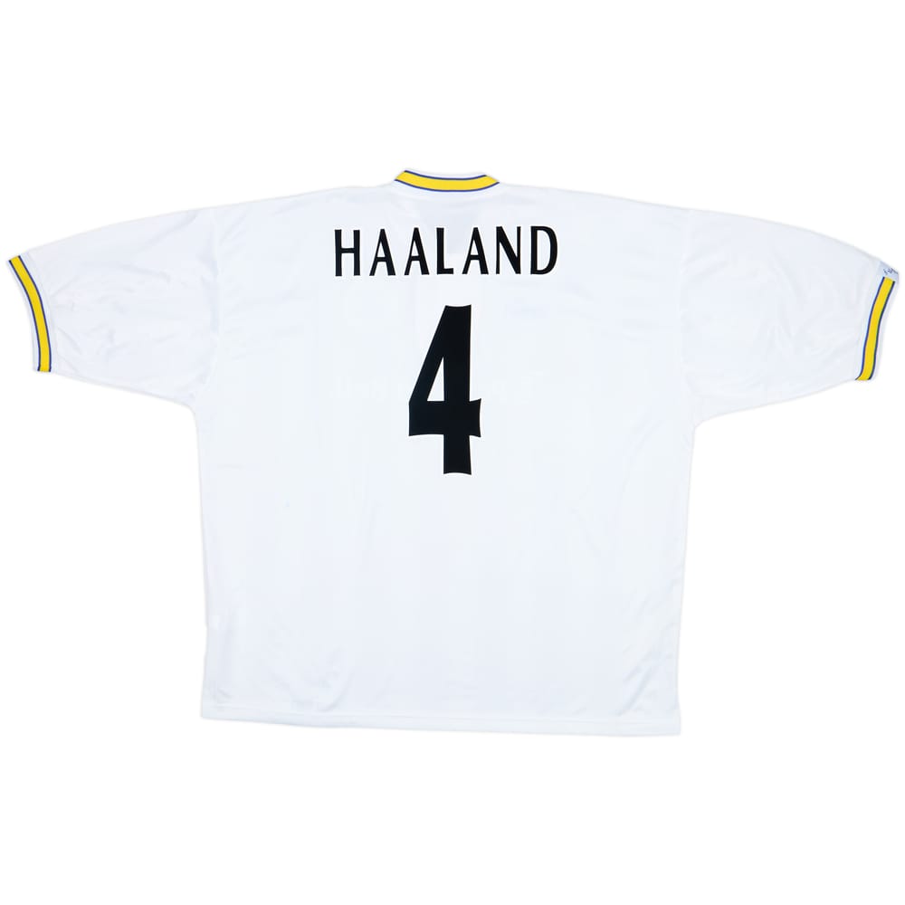 1996-98 Leeds United Home Shirt Haaland #4 - 9/10 - (XXL)