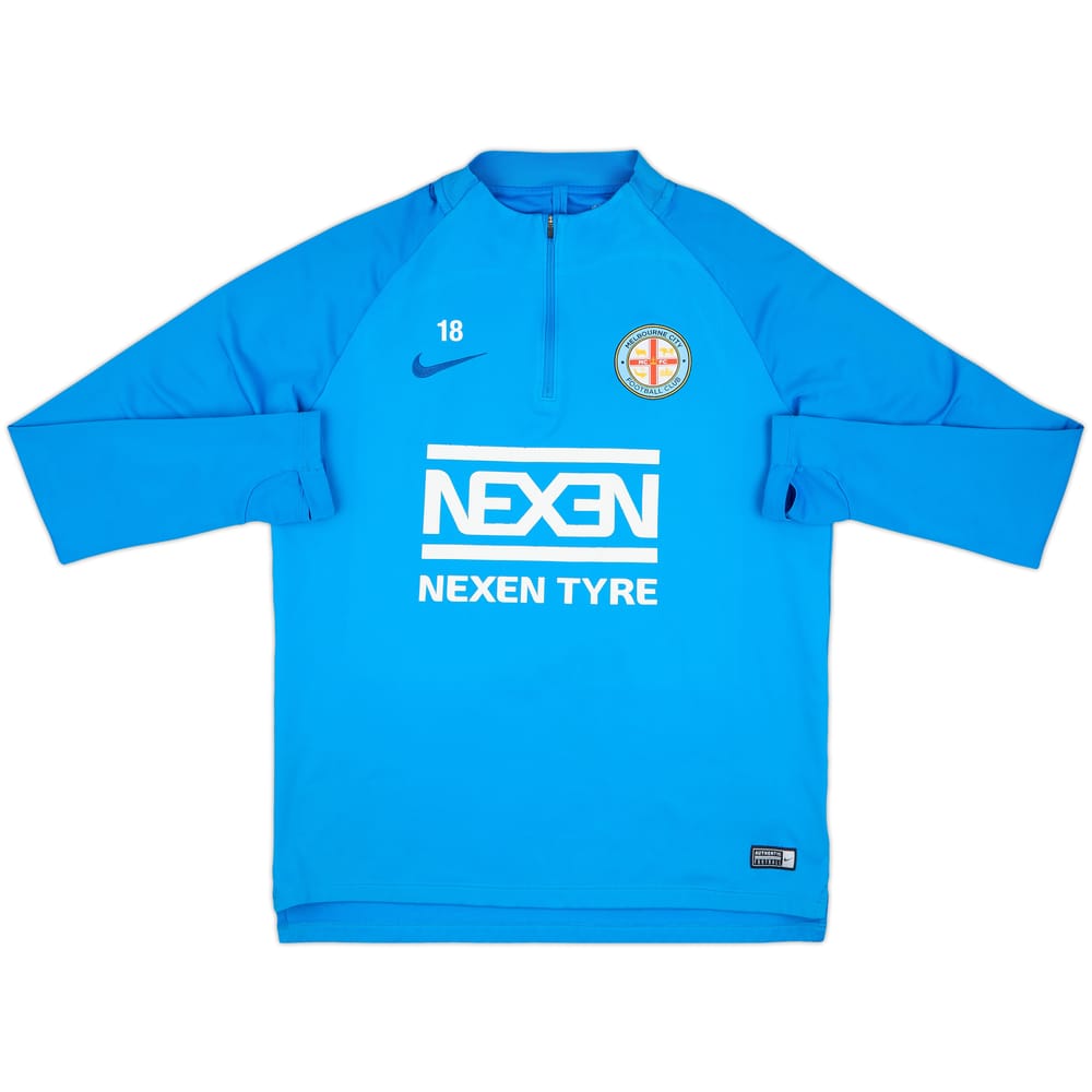 2018-19 Melbourne Victory Player Issue Nike 1/4 Zip Training Top #18 - 7/10 - (L)