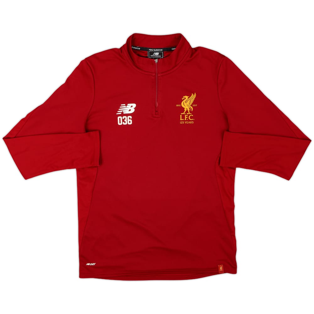 2017-18 Liverpool Player Issue New Balance 1/4 Zip Drill Top #036 - 9/10 - (S)