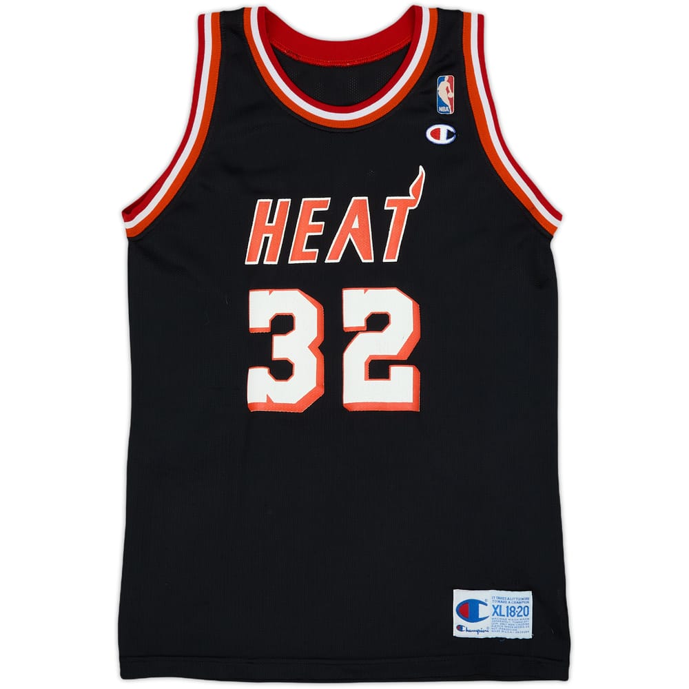 1992-94 Miami Heat Miner #32 Champion Away Jersey - 6/10 - (XL.Boys)