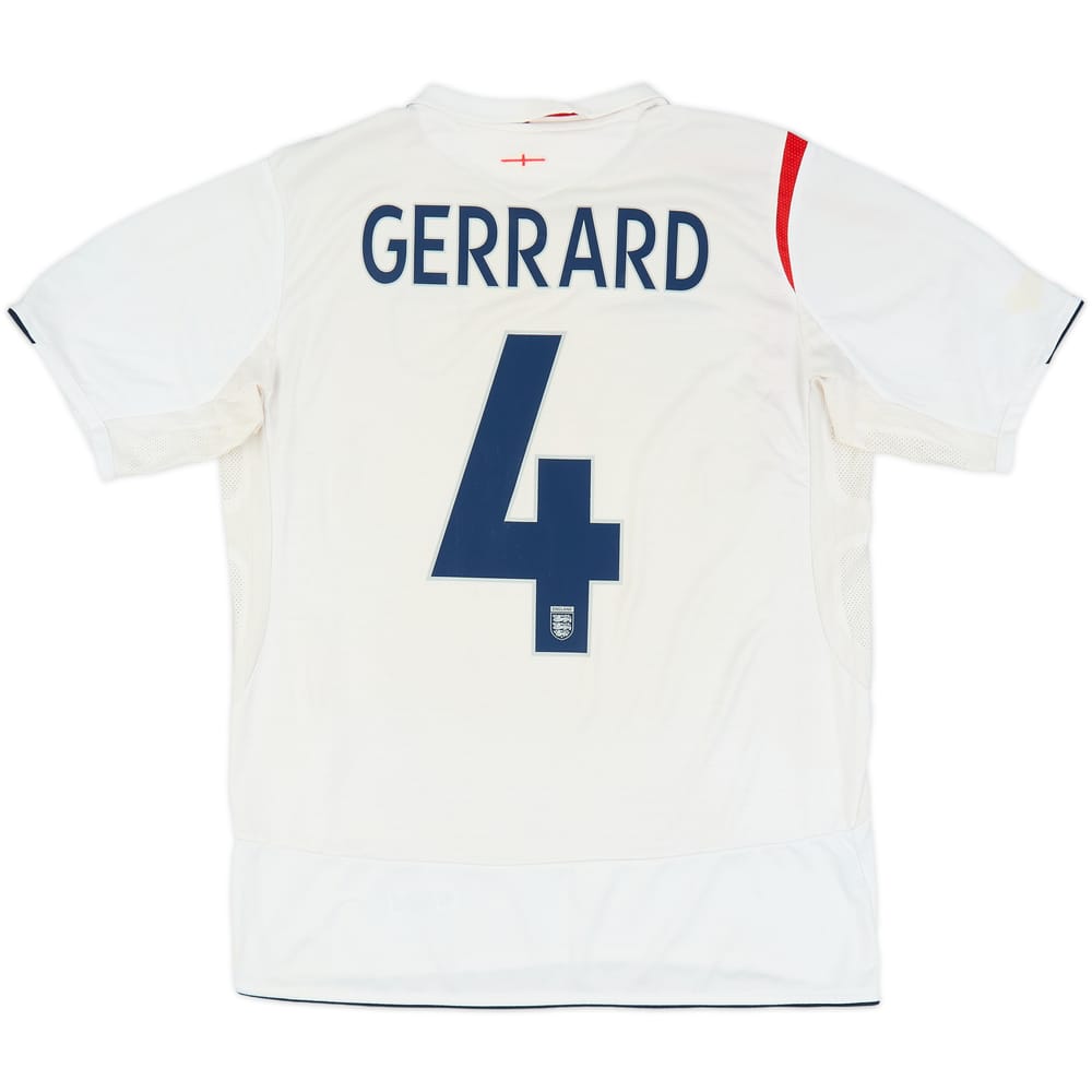 2005-07 England Home Shirt Gerrard #4 - 5/10 - (L)