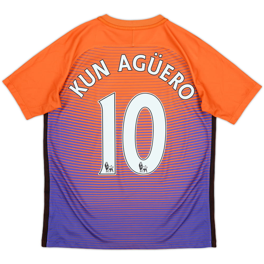 2016-17 Manchester City Third Shirt Kun Aguero #10 - 8/10 - (XL.Boys)