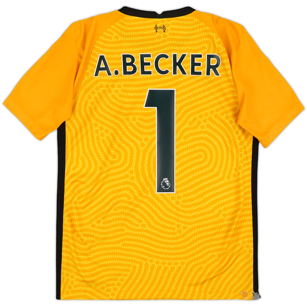 2020-21 Liverpool GK S/S Shirt A.Becker #1 - 8/10 - (XL.Boys)